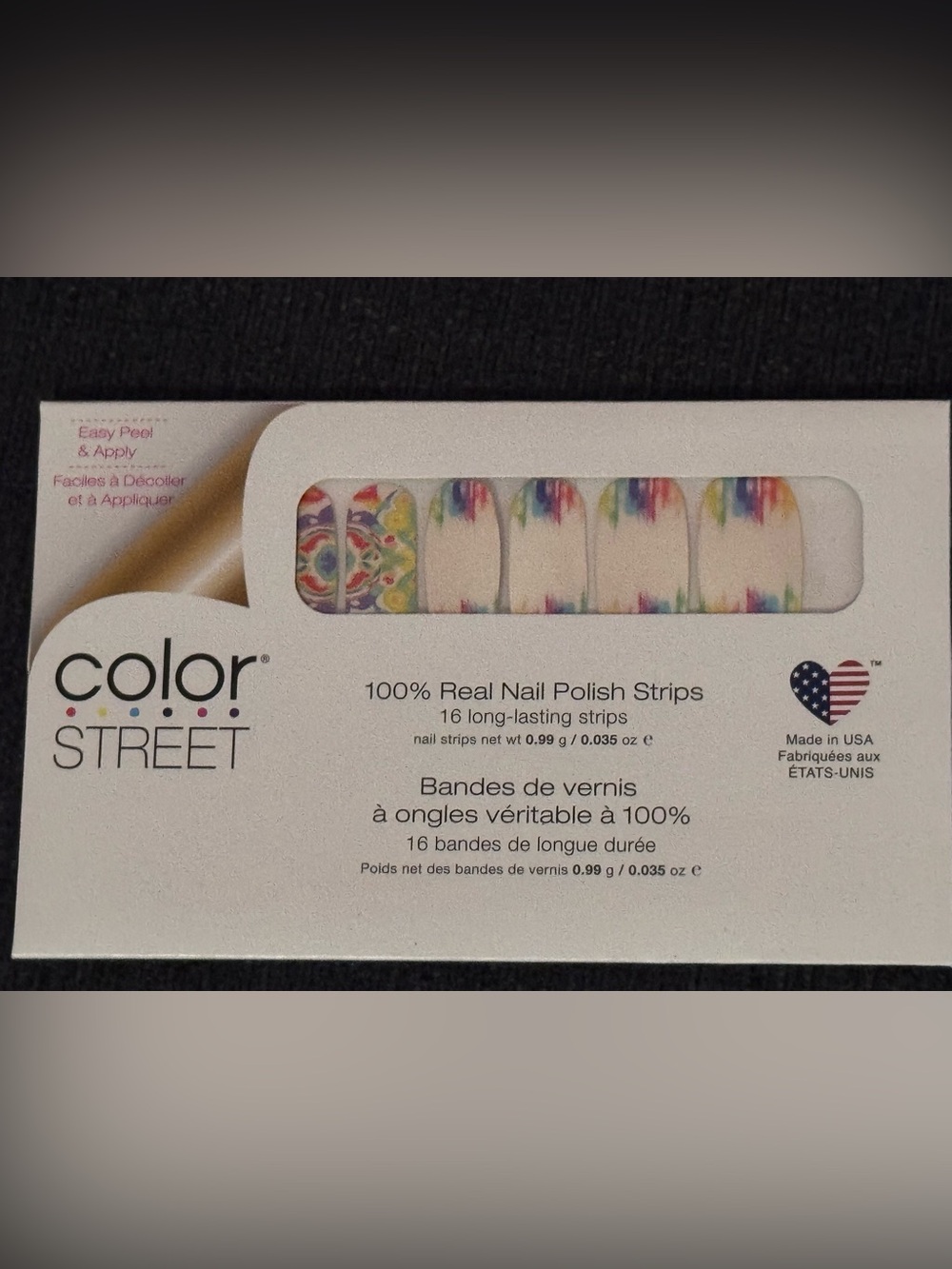 Color Street Make A Splash Multicolor Watercolor Nail Strips - Rainbow Accent